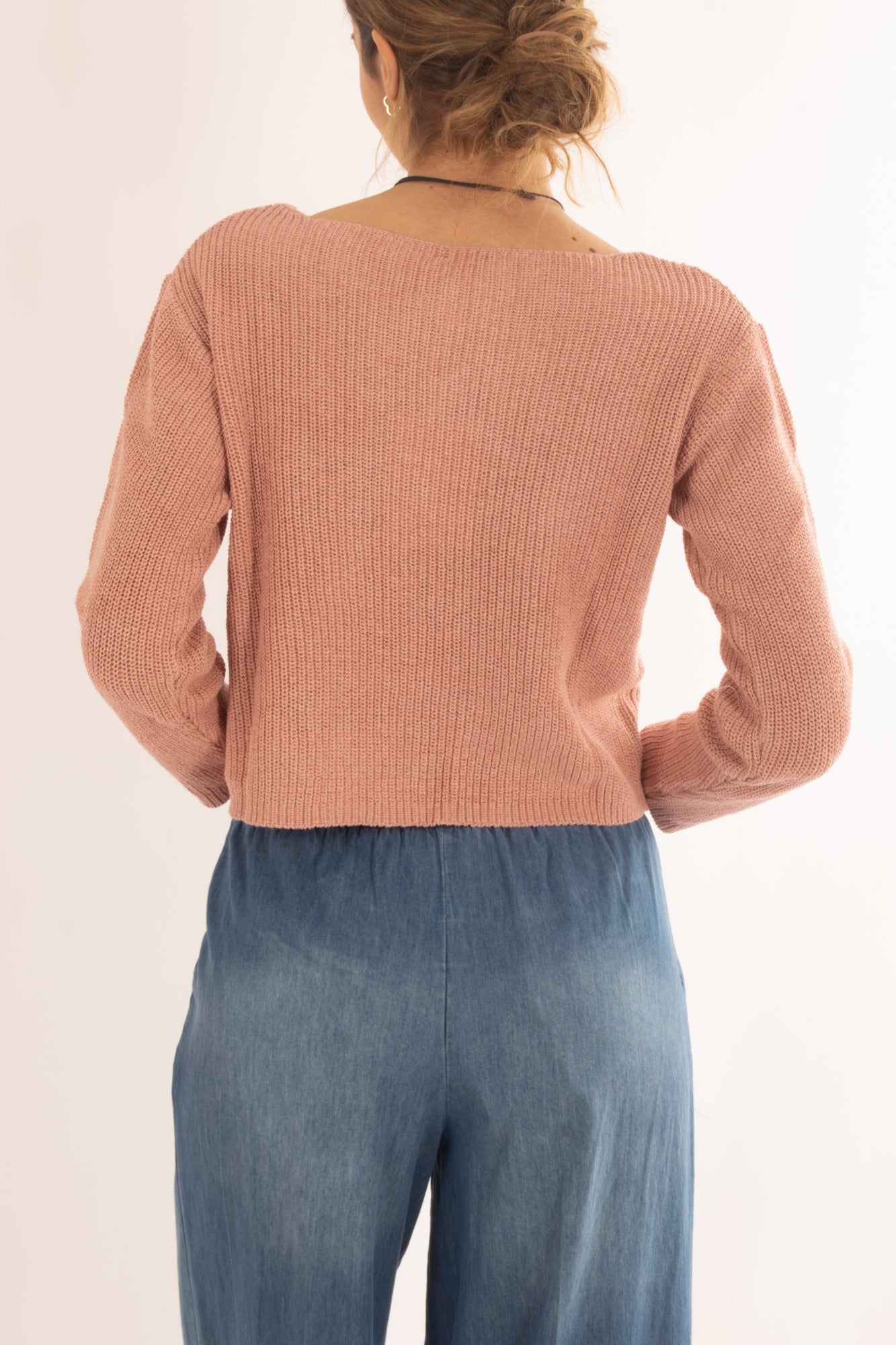 Maglia di filo a barca da Donna Susy mix - Rosa