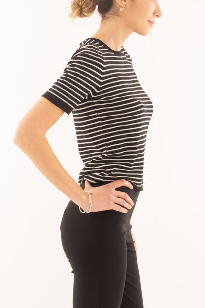 Maglia rigata da Donna Susy mix - Nero