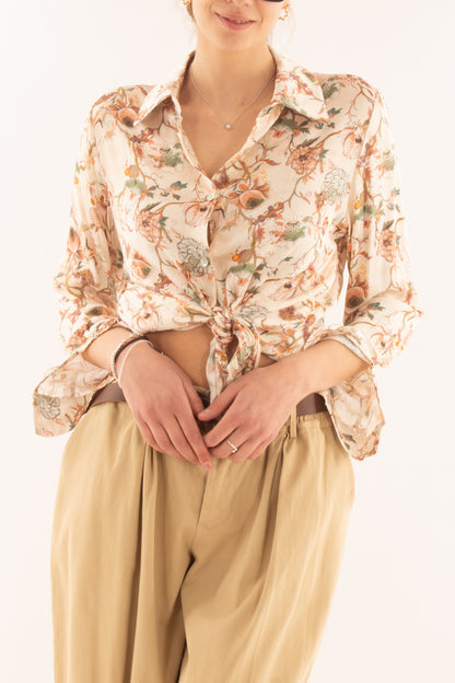 Camicia fantasia in viscosa da Donna Susy mix - Burro