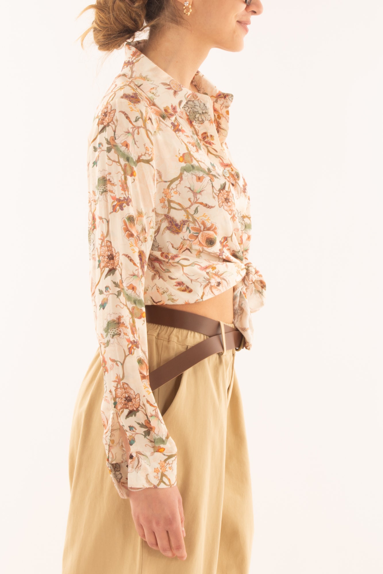 Camicia fantasia in viscosa da Donna Susy mix - Burro