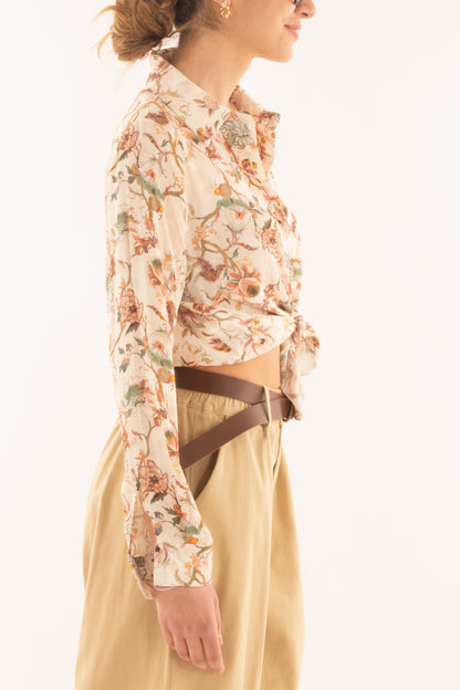 Camicia fantasia in viscosa da Donna Susy mix - Burro