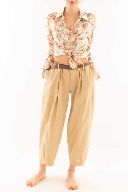 Camicia fantasia in viscosa da Donna Susy mix - Burro