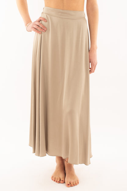 Gonna lunga in satin da Donna Susy mix - Fango