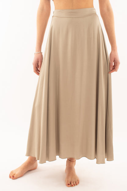 Gonna lunga in satin da Donna Susy mix - Fango