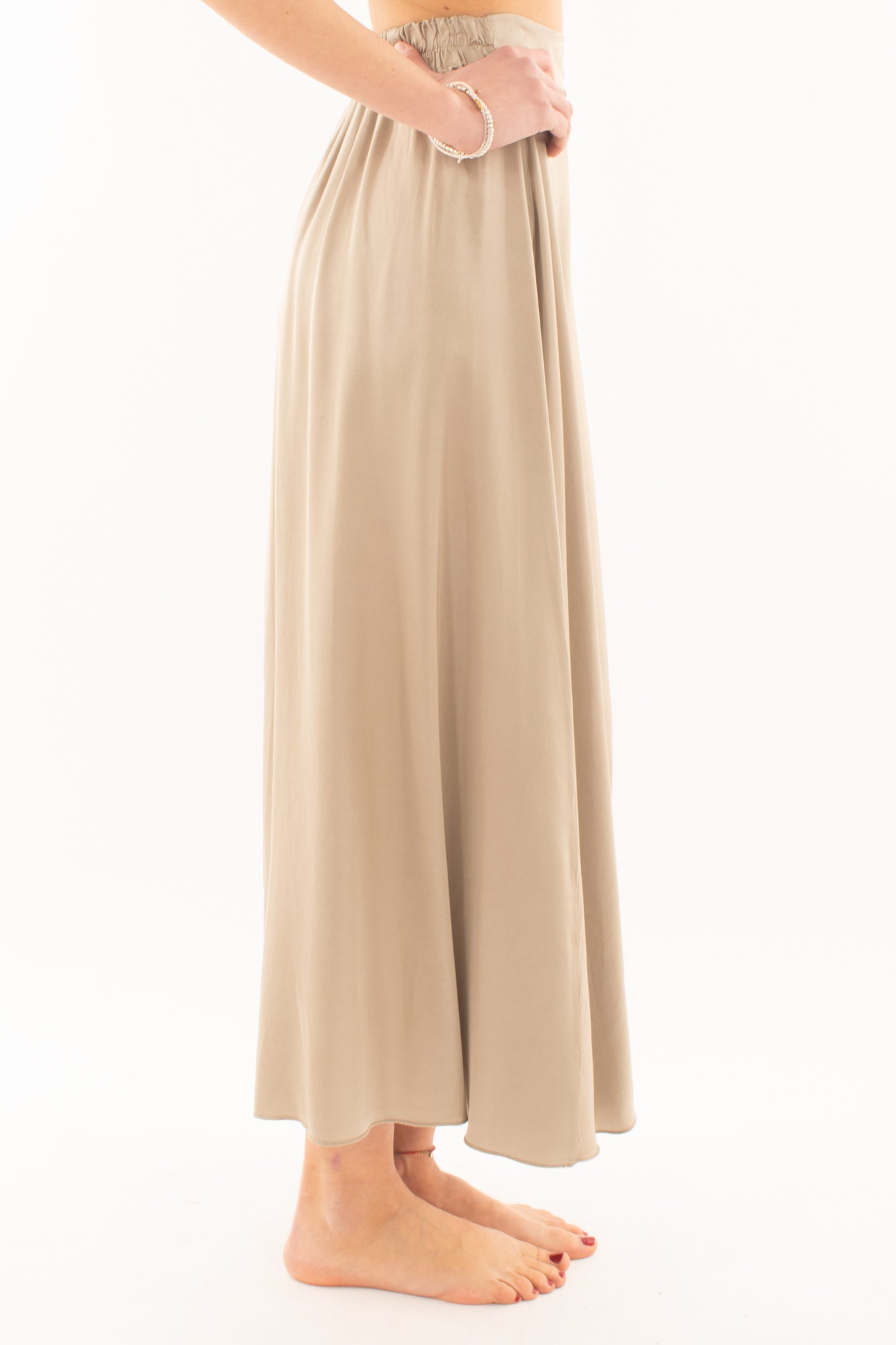 Gonna lunga in satin da Donna Susy mix - Fango