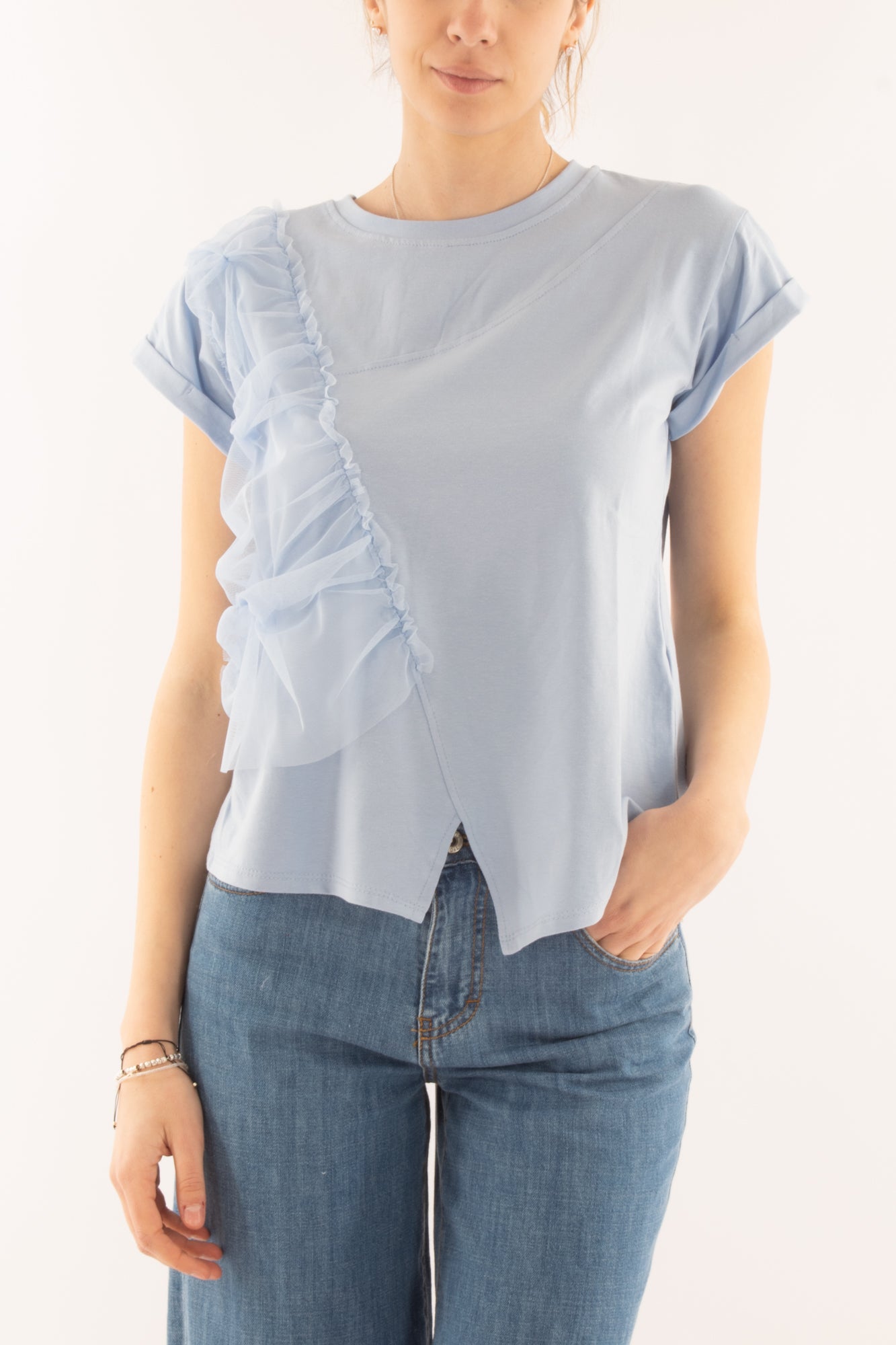 T- shirt con rouge da Donna Susy mix - Celeste