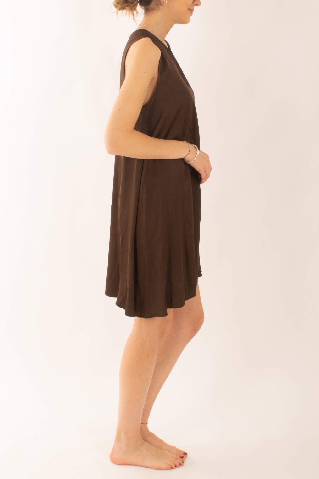 Abito corto a trapezio da Donna Susy mix - Moro