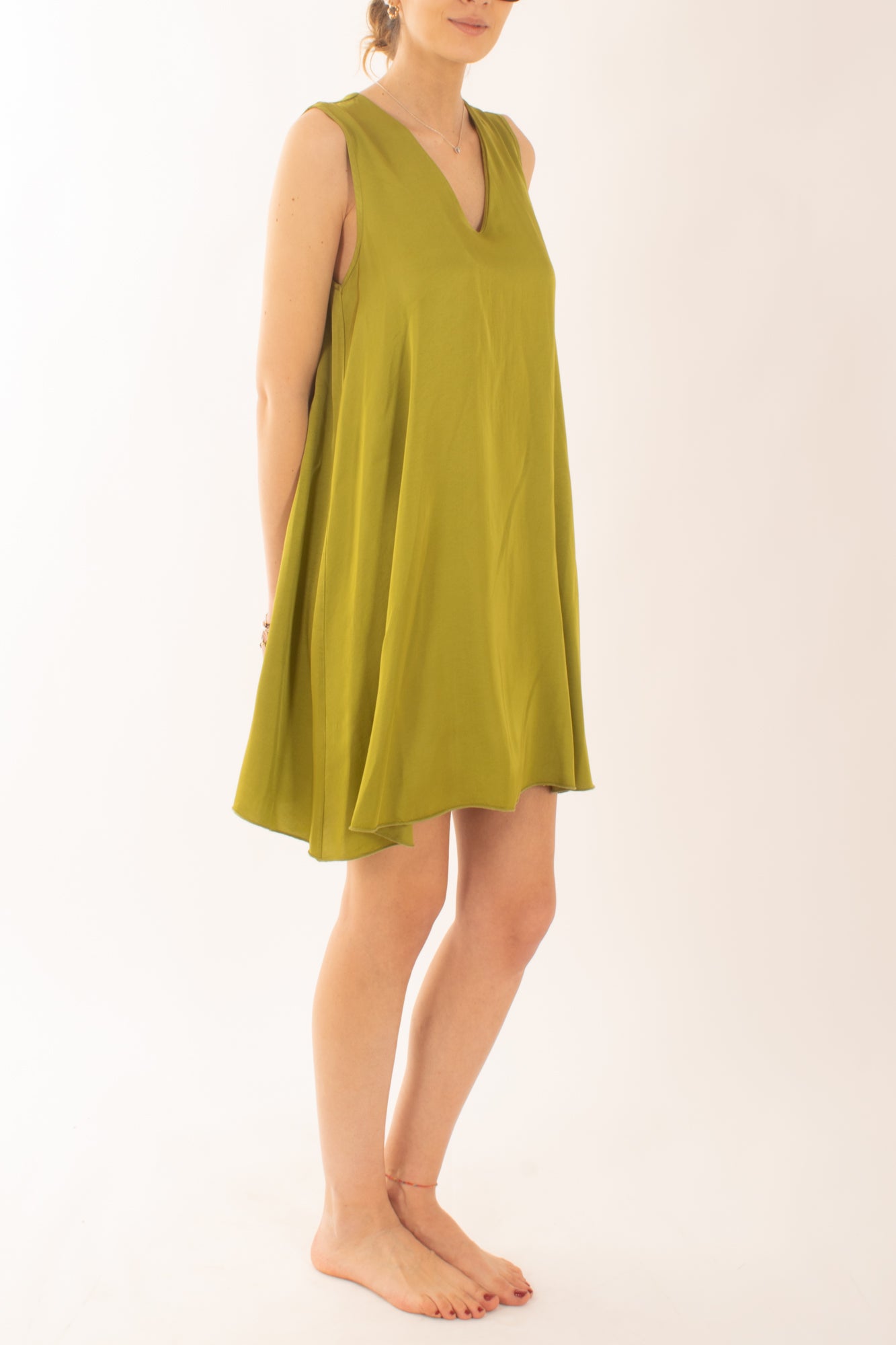 Abito corto a trapezio da Donna Susy mix Verde oliva