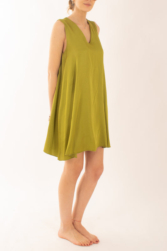 Abito corto a trapezio da Donna Susy mix Verde oliva
