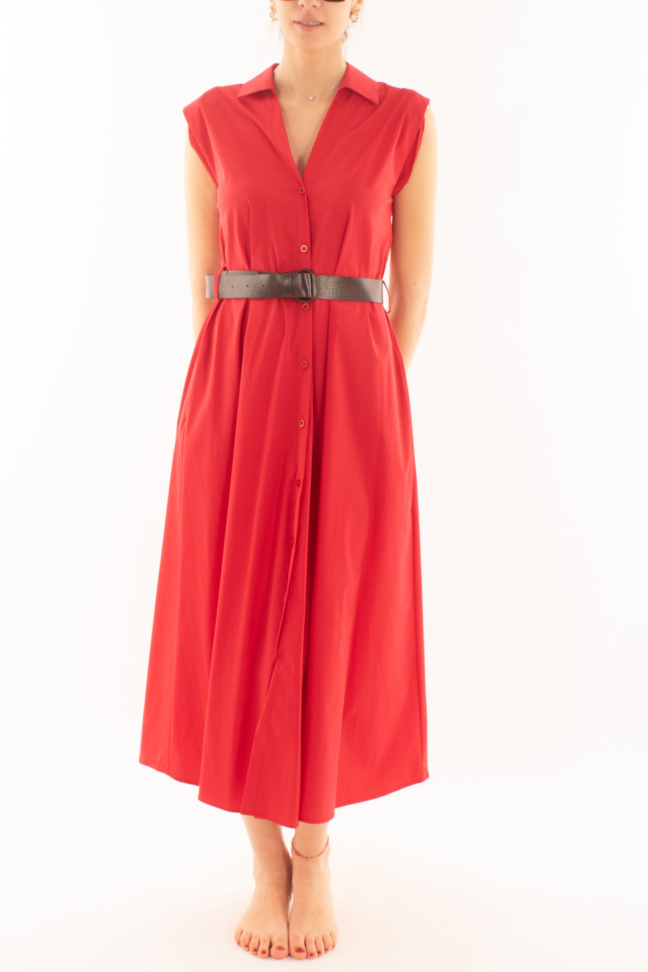 Chemisiere senza manica Susy mix - Rosso