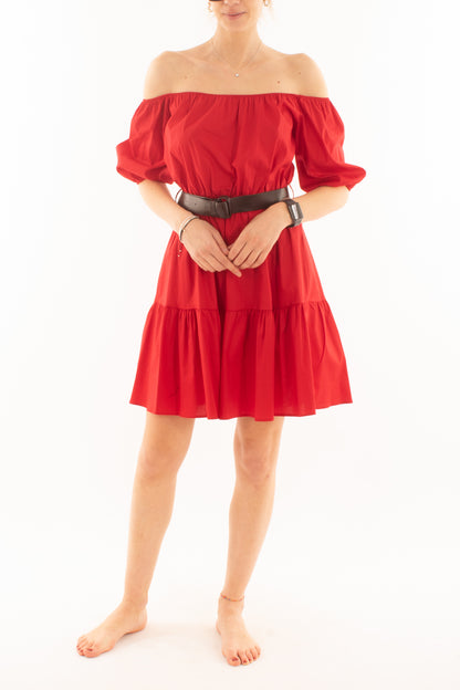 Abito con spalle scoperte da Donna Susy mix - Rosso