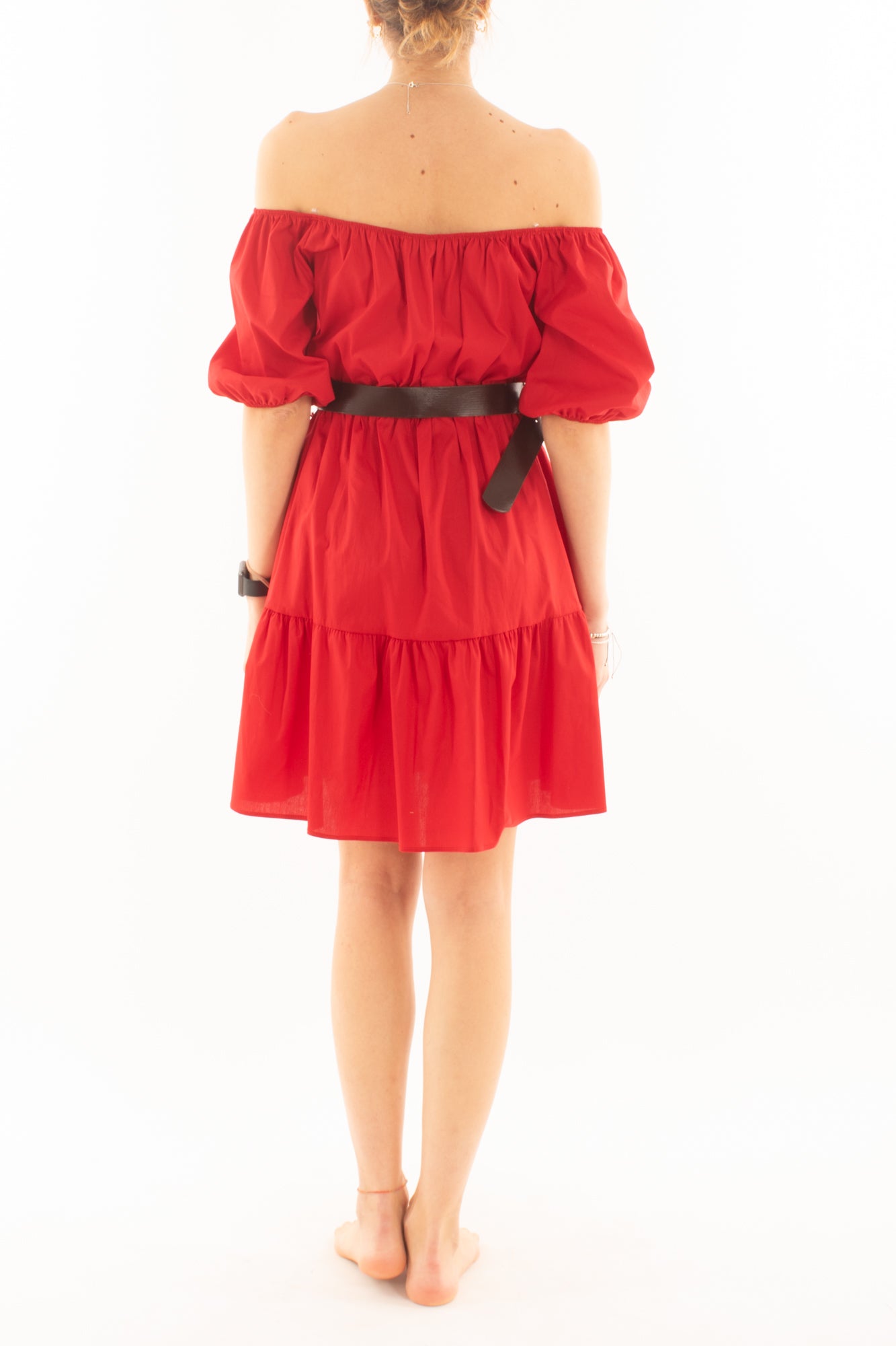 Abito con spalle scoperte da Donna Susy mix - Rosso