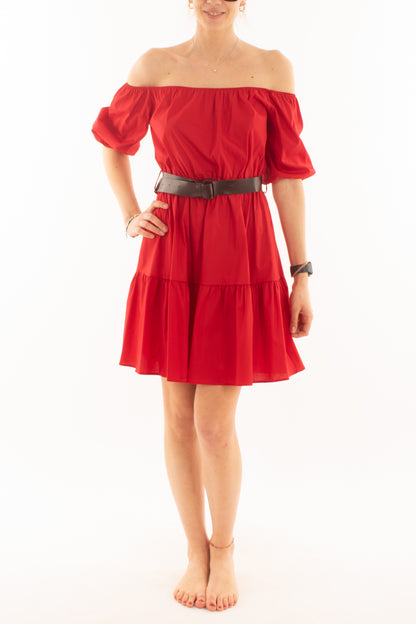 Abito con spalle scoperte da Donna Susy mix - Rosso