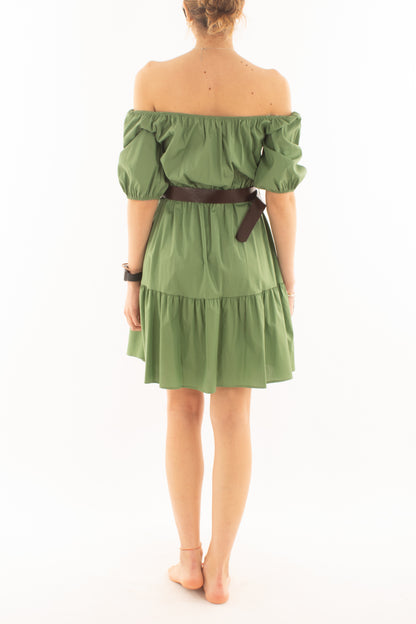 Abito con spalle scoperte da Donna Susy mix - Verde