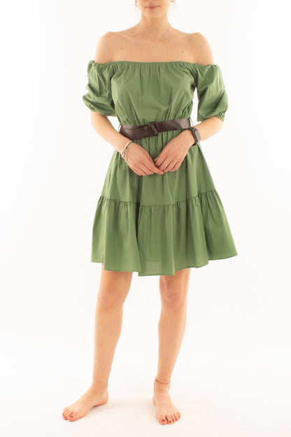 Abito con spalle scoperte da Donna Susy mix - Verde