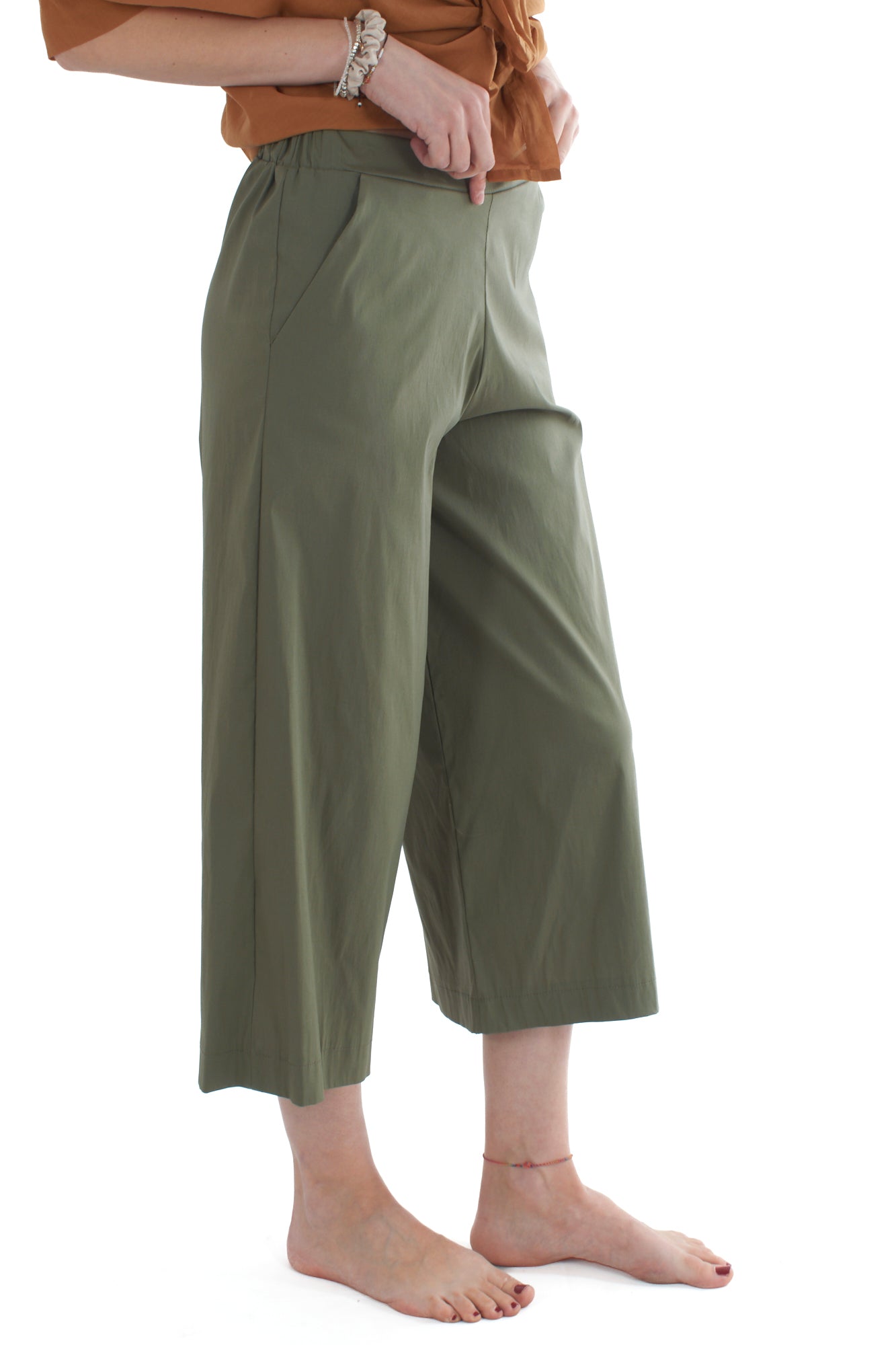 Pantalone corto a palazzo da Donna Susy mix - Verde
