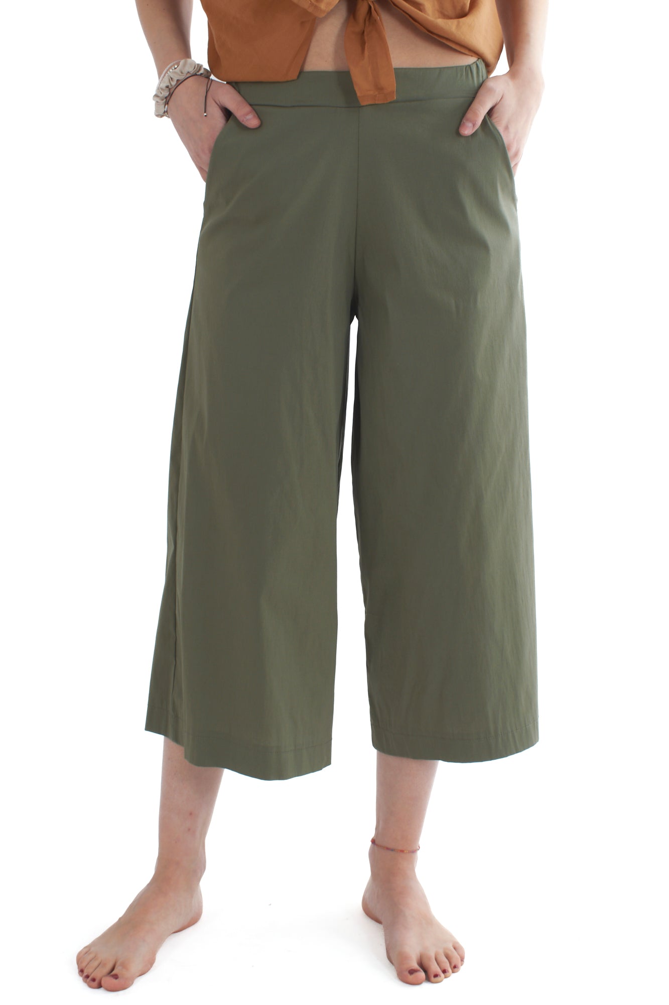 Pantalone corto a palazzo da Donna Susy mix - Verde