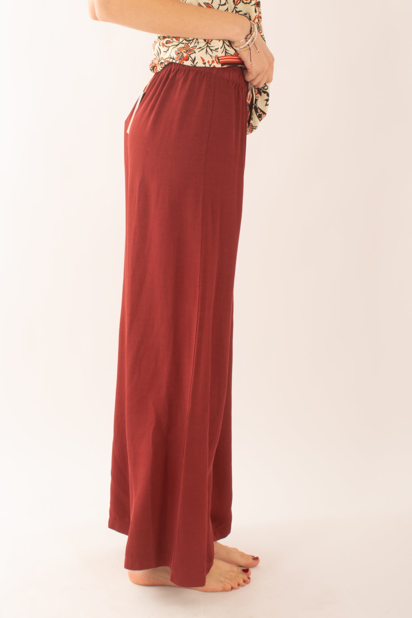 Pantalone a palazzo da Donna Susy mix - Rosso india