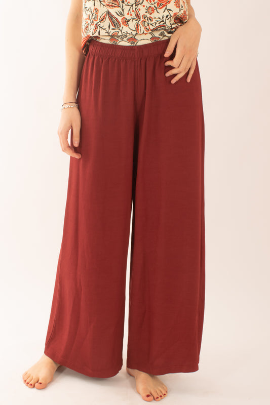 Pantalone a palazzo da Donna Susy mix - Rosso india