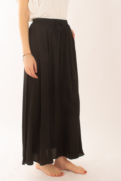 Gonna lunga in viscosa da donna Susy mix - Nero