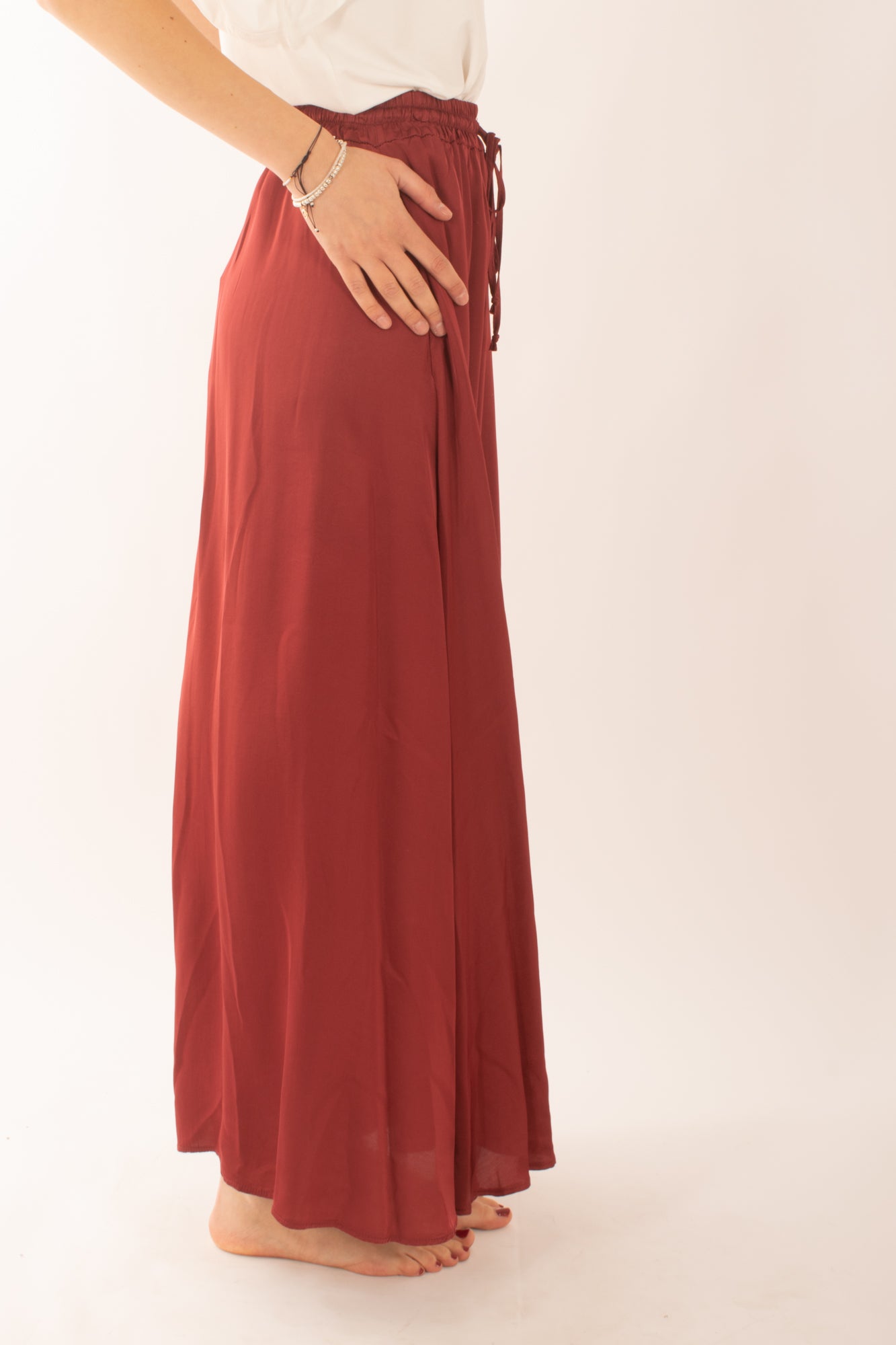 Gonna lunga in viscosa da donna Susy mix - Rosso india