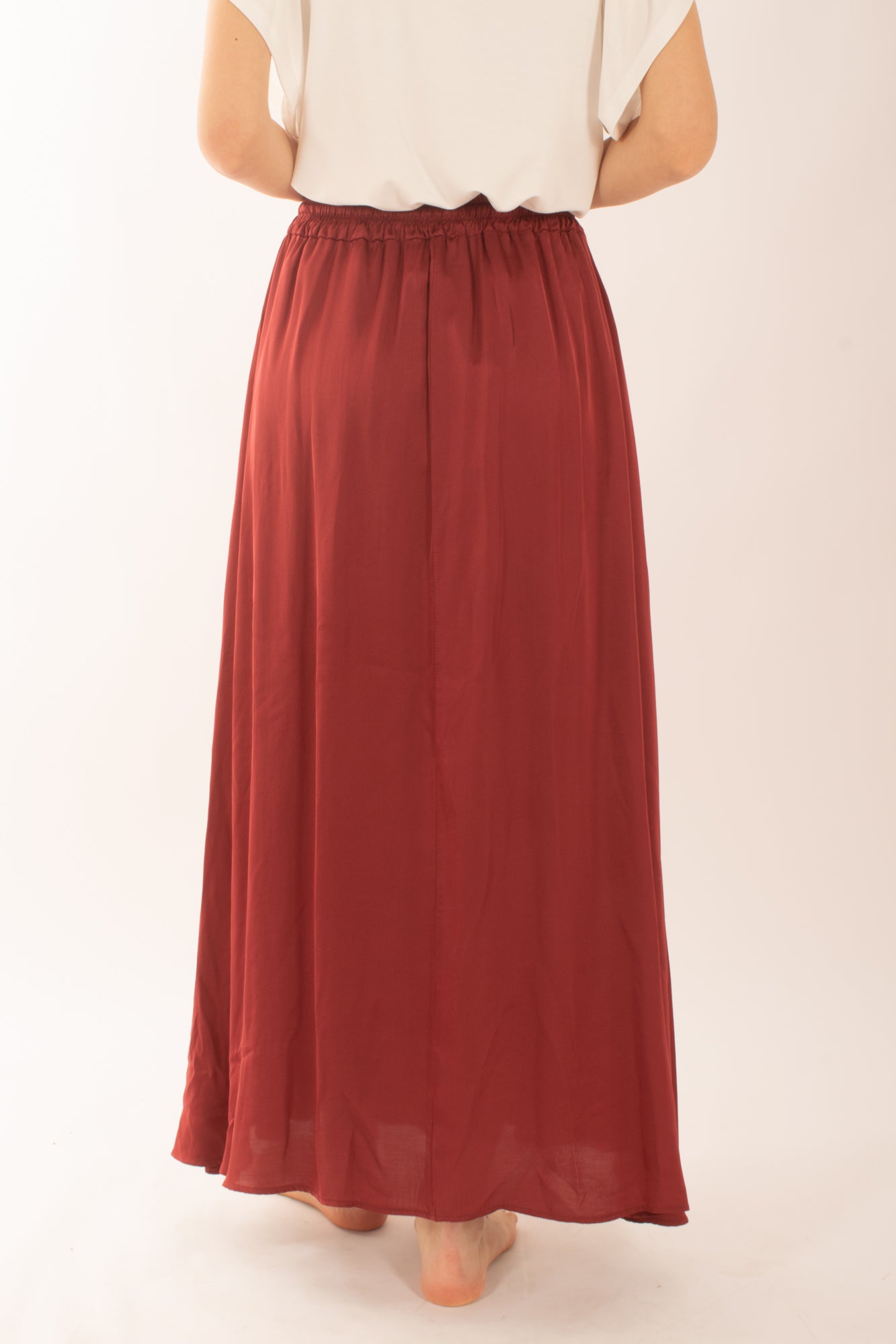 Gonna lunga in viscosa da donna Susy mix - Rosso india