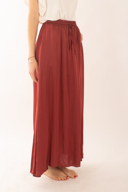 Gonna lunga in viscosa da donna Susy mix - Rosso india