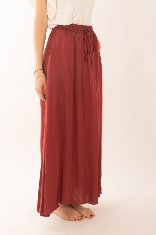 Gonna lunga in viscosa da donna Susy mix - Rosso india