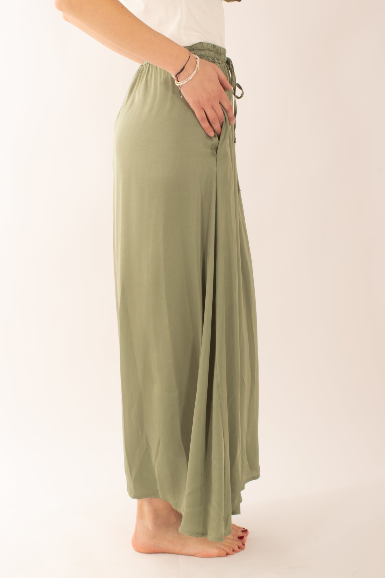 Gonna lunga in viscosa da donna Susy mix - Verde