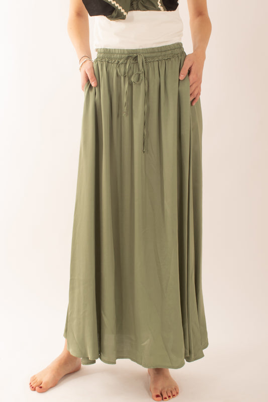 Gonna lunga in viscosa da donna Susy mix - Verde