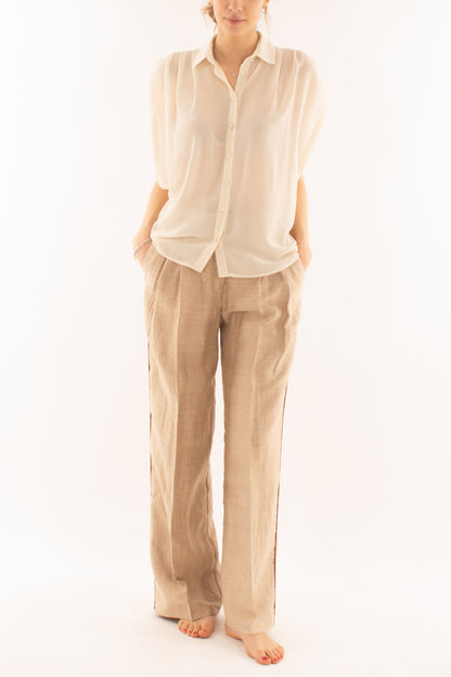 Blusa senza mamiche da Donna Susy mix elite - Burro