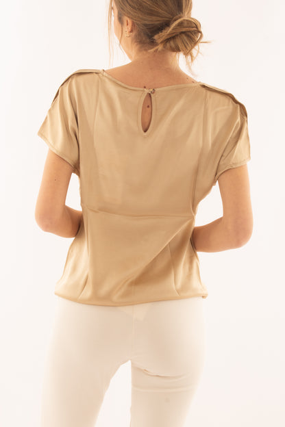 Blusa girocollo da Donna Susy mix elite - Beige