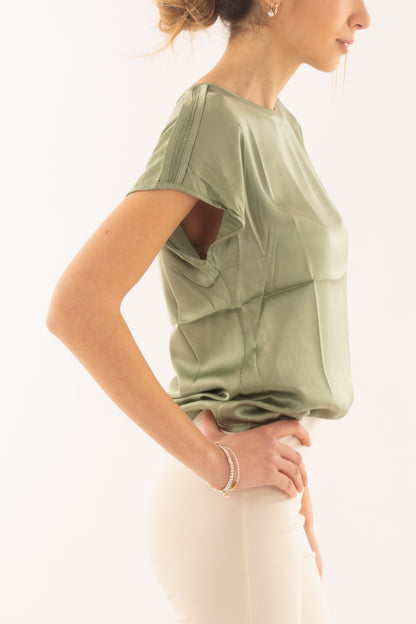 Blusa girocollo da Donna Susy mix elite - Verde