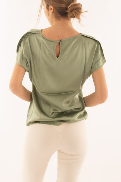 Blusa girocollo da Donna Susy mix elite - Verde