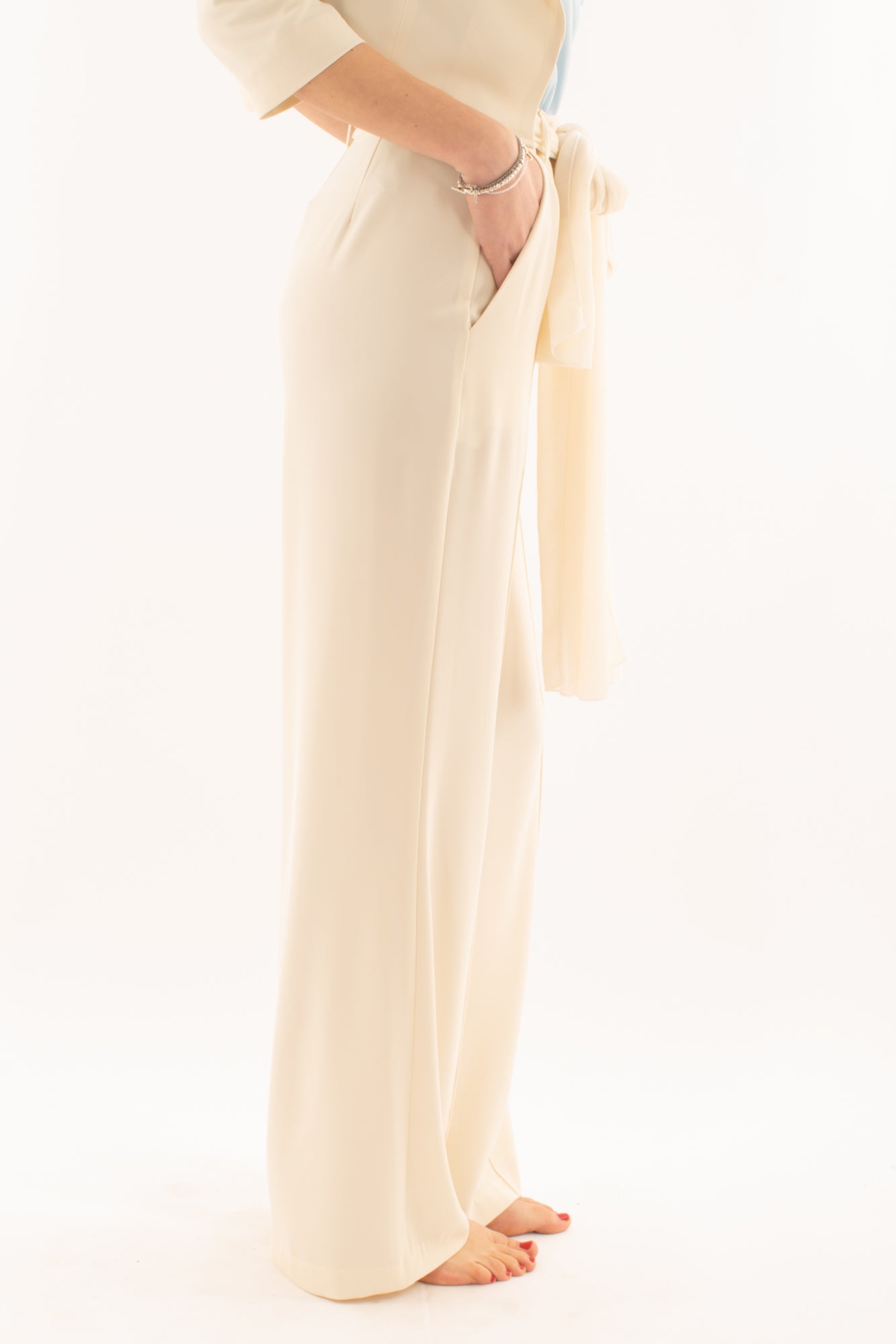 Pantalone a palazzo da Donna Susy mix elite - Burro