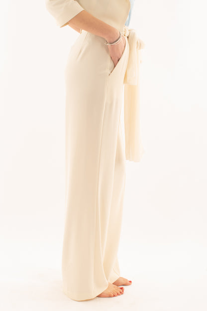 Pantalone a palazzo da Donna Susy mix elite - Burro