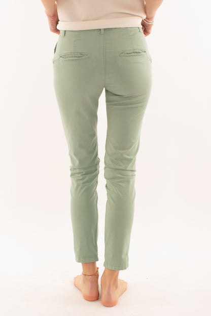Pantalone slim Susy mix elite - Verde salvia