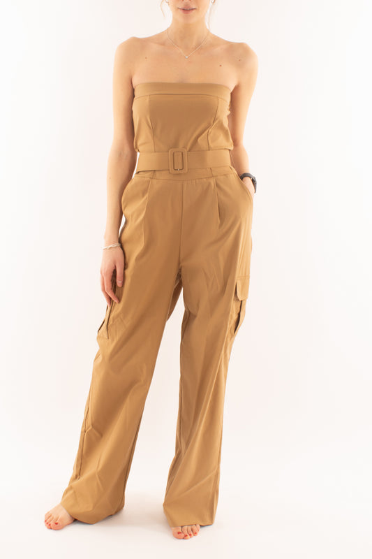 Tuta con tasconi da Donna - Cammello