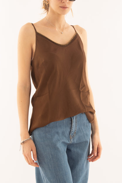 canottiera con lurex da Donna Susy mix - Caffè