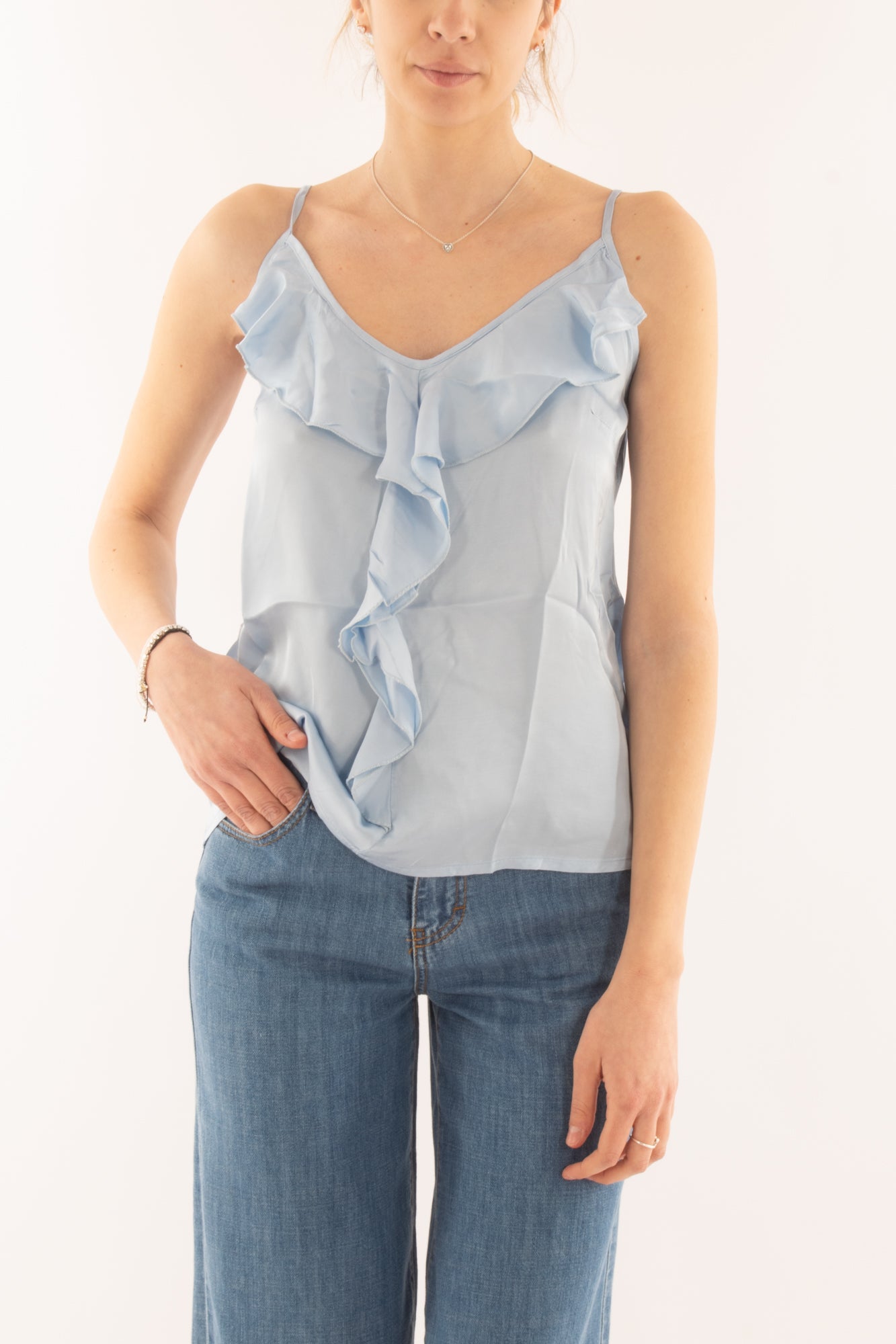 Top con voilà da Donna Susy mix - Celeste