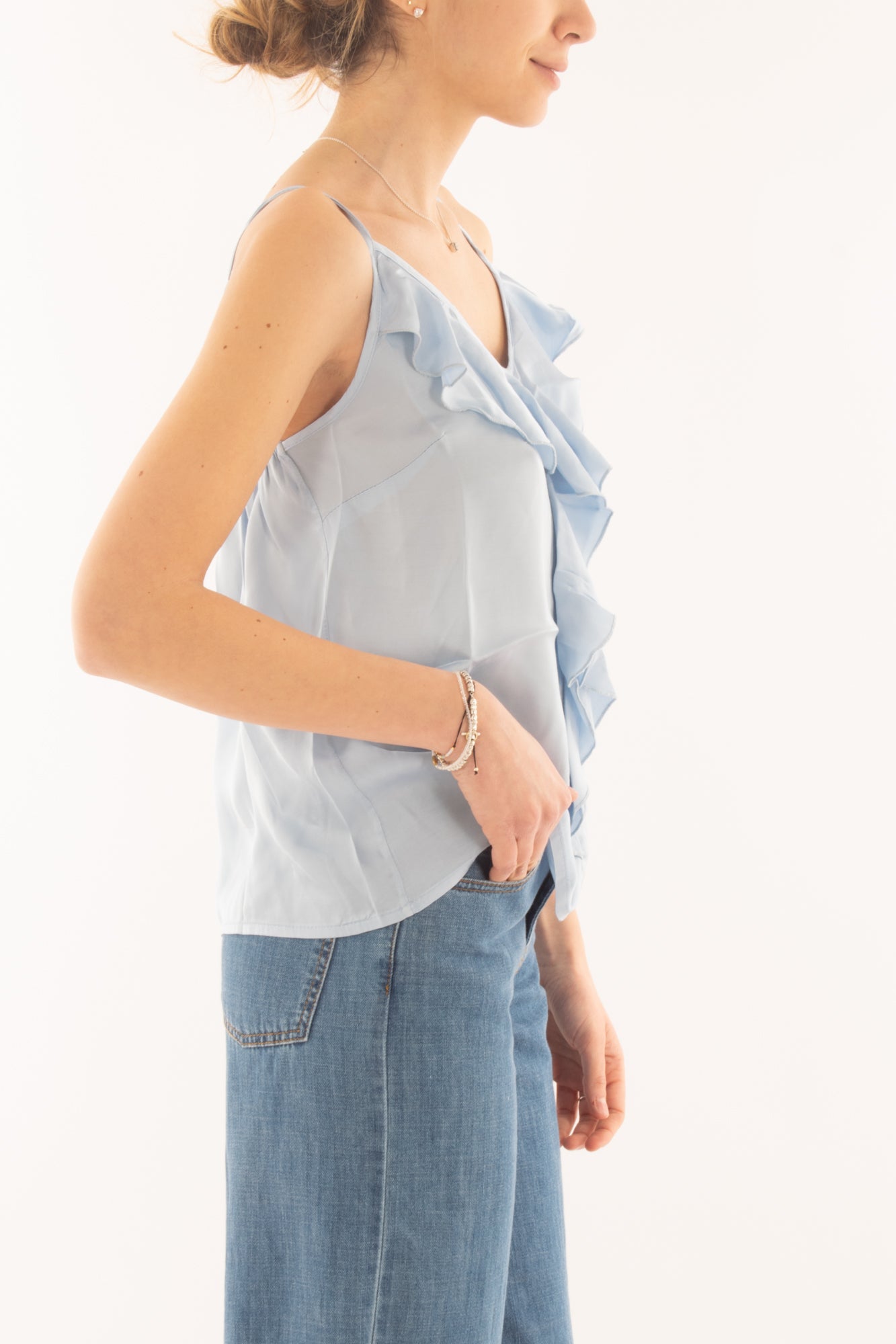 Top con voilà da Donna Susy mix - Celeste