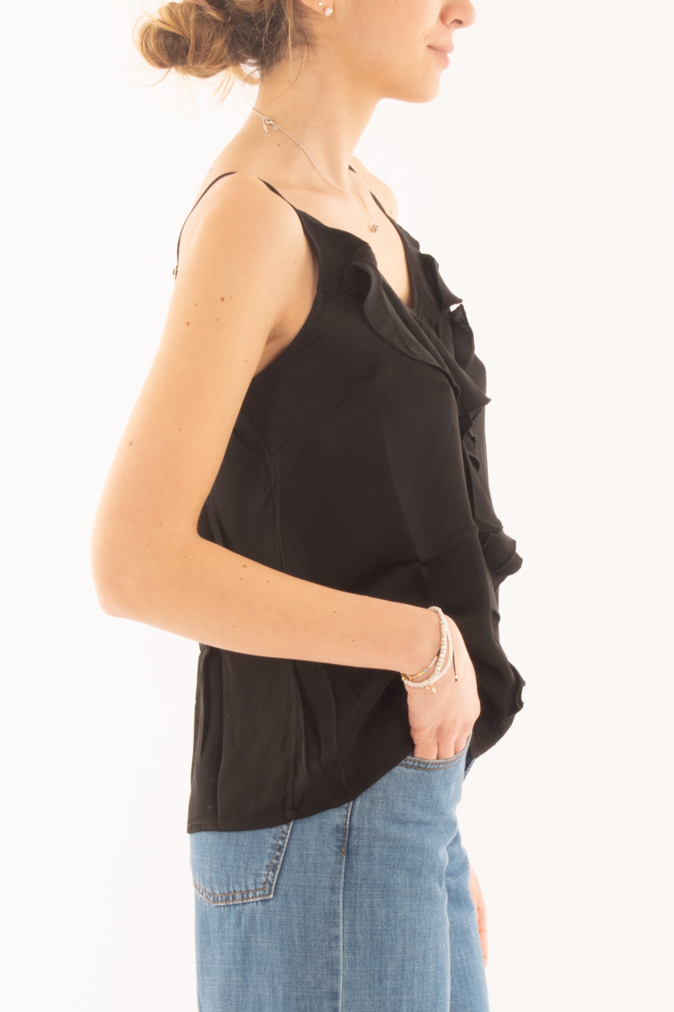 Top con voilà da Donna Susy mix - Nero