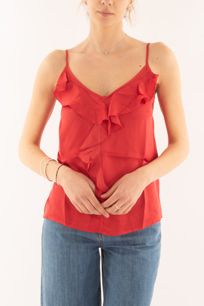 Top con voilà da Donna Susy mix - Rosso