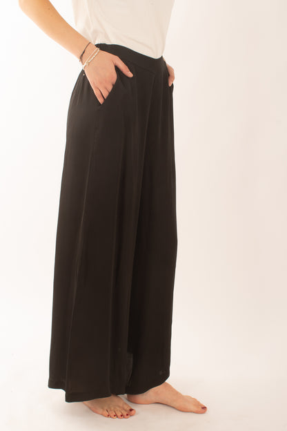 Pantalone a palazzo in viscosa da Donna Susy mix - Nero