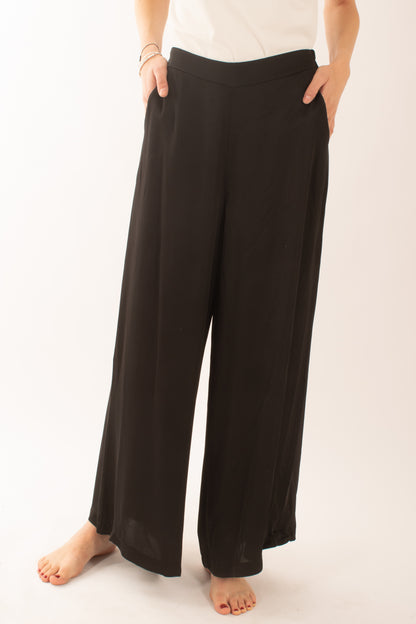 Pantalone a palazzo in viscosa da Donna Susy mix - Nero