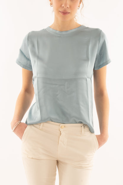 Maglia mezza manica da Donna Susy mix - Celeste