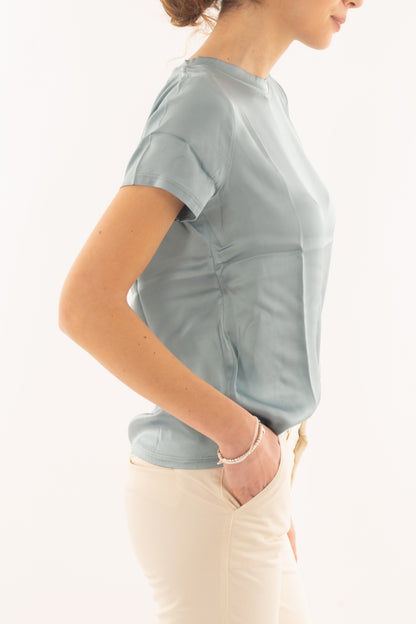 Maglia mezza manica da Donna Susy mix - Celeste