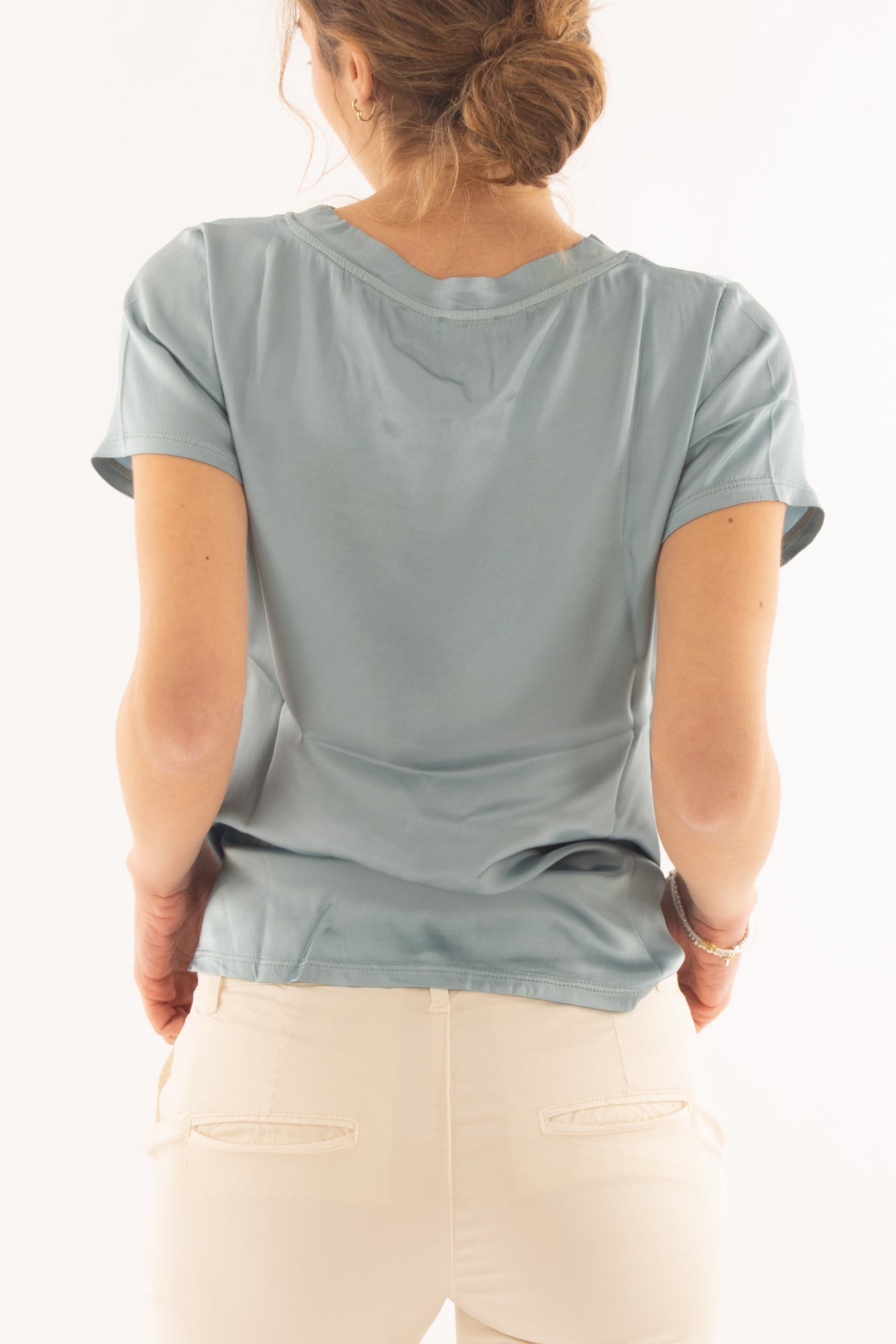 Maglia mezza manica da Donna Susy mix - Celeste