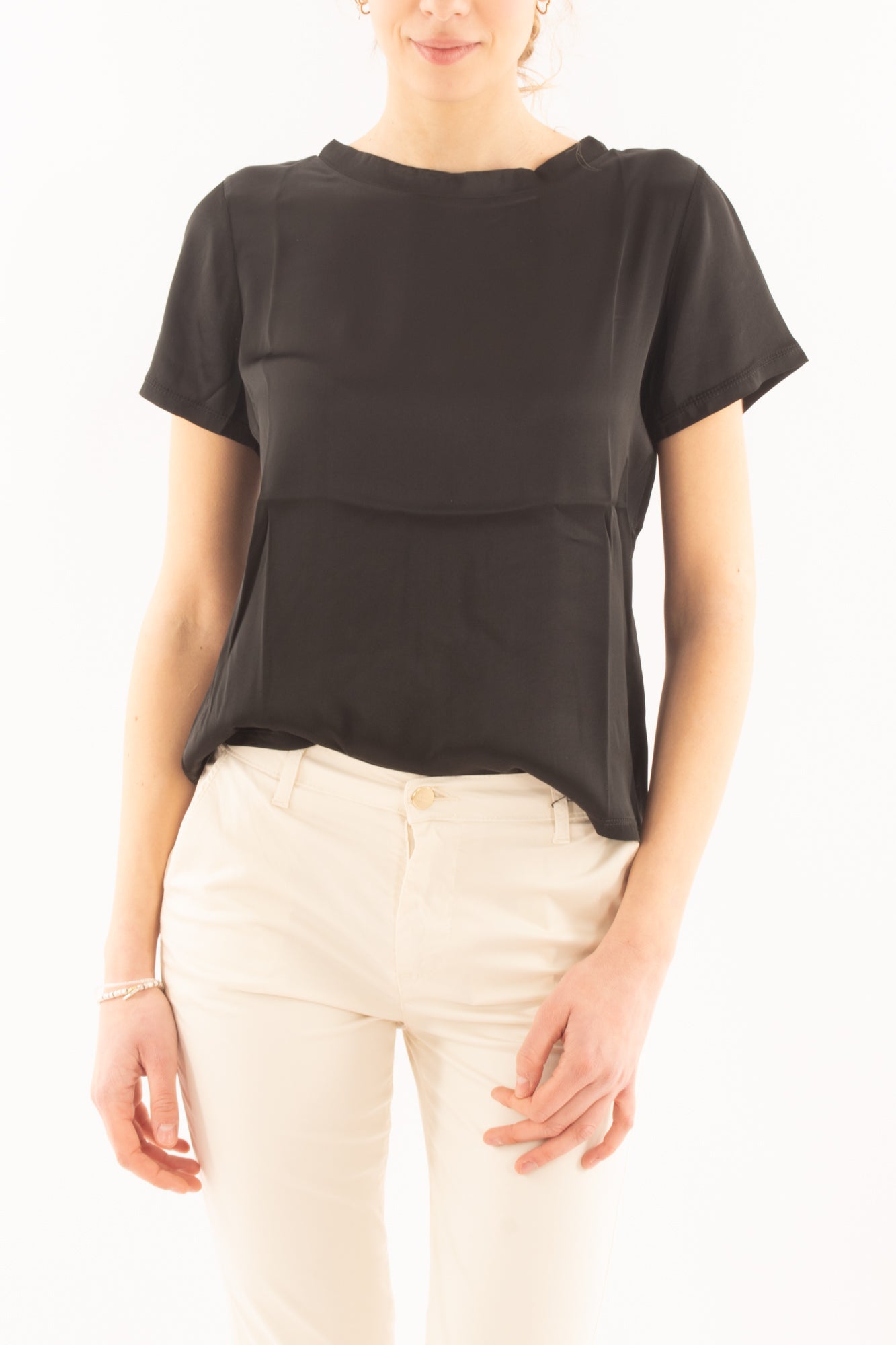 Maglia mezza manica da Donna Susy mix - Nero