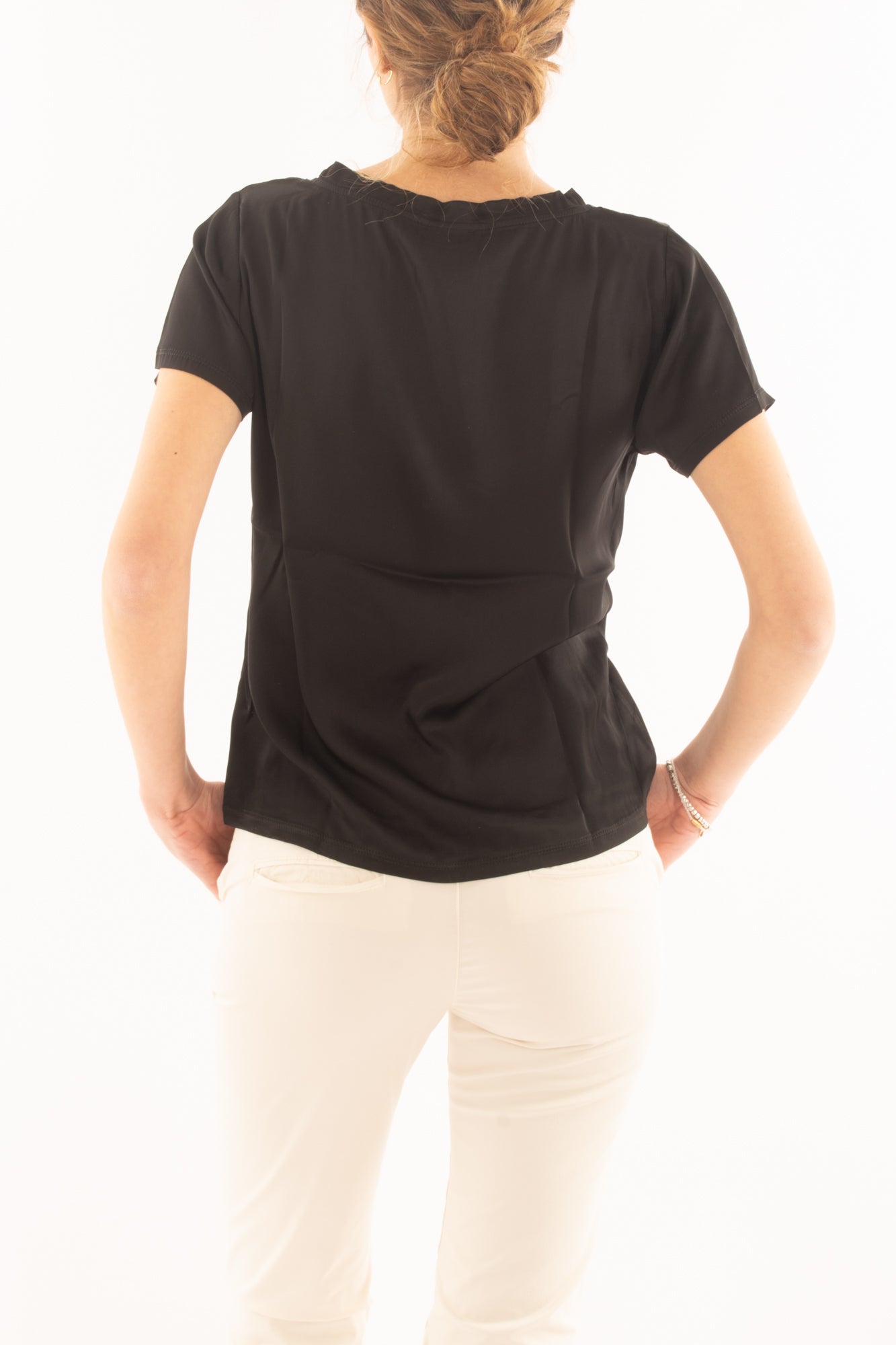 Maglia mezza manica da Donna Susy mix - Nero